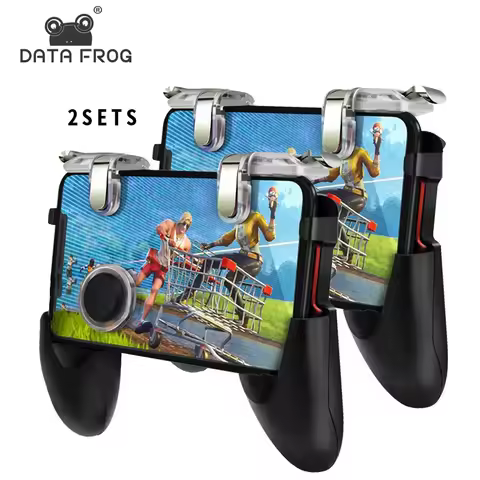 DATA FROG Mobile Phone For PUBG Game Controller L1R1 Shoot Aim Trigger Gaming Grip Joysticks for 4.5