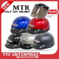 READY STOCK❗MTR HELMET KURA HALF CUT HELMET FREE VISOR (Design MHR III)