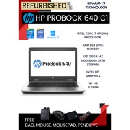 Laptop HP ProBook 640 G1 core i7 / ram 8gb / ssd 250gb / hdd 500gb