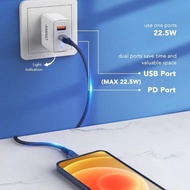 AMINO CHARGER 22.5W 20W PD QC 3.0 SUPERVOOC SUPER FAST CHARGING USB C WALL CHARGER 2 PORT USB ADAPTE