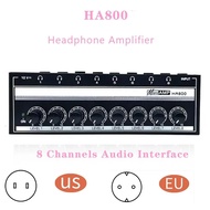 HA800 8 Channel Headphone amplifier Audio Stereo Amp Microamp Amplifier for Music Mixer Recording Ultra-Compact Sound amplifier