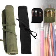 16 Slots Paint Brush Bag Hot Roll Up Canvas Paint Brush Storage Bag Case Bag For Watercolor Oil