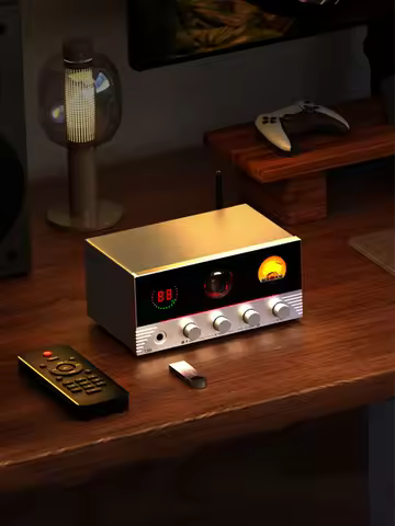 Tube Amplifier 5.4 Bluetooth Sound 160Wx2 Amplifiers 7Color Light Amp 16-300ohm Headphone Amp OPT CO