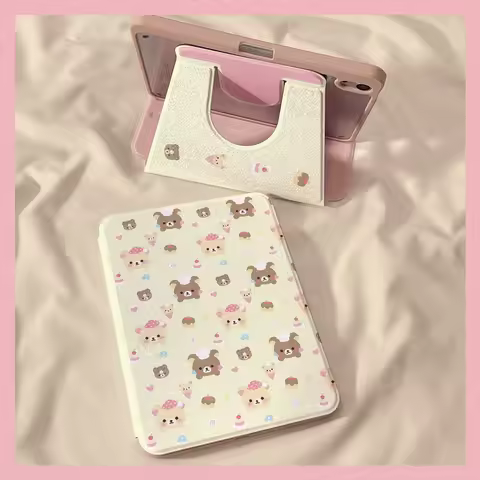 Kawaii Rilakkuma IPad Pro Protective Cover Cartoon 360 Rotation Air7 Pen Slot MINI7 Anti Drop Air202