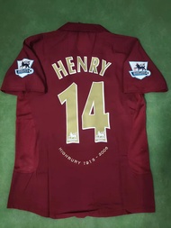 0506 Arsenal Jersey Burgundy Highbury Retro Commemorative Home Court Henry Bergkamp Short-sleeved Football Jersey