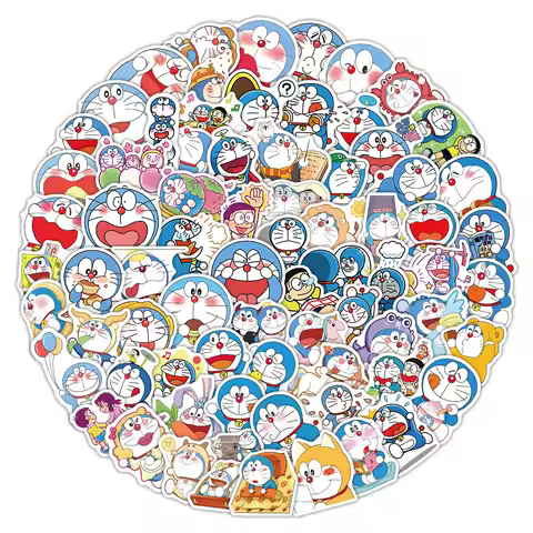 103PCS Cartoon Doraemon Stickers DIY Handbook Guitar Luggage Decorations Stickers Kawaii Accessories