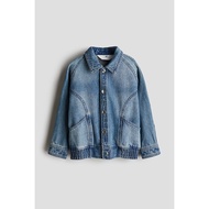 HM เสื้อผ้าเด็ก ฤดูหนาว เดนิม เสื้อแจ็คเก็ต แขนยาว ปกเสื้อ ทรงใหญ่ นักบิน เสื้อโค้ท เด็กชาย ทันสมัย 