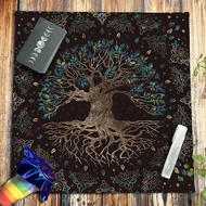 XT0H Tree of Life Tarot Tablecloth Altar Cloth Pagan Spiritual Pendulum Witchcraft Astrology Oracle