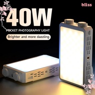 BLISS RGB LED Camera Light, 40W 2800-9000K Mini LED Video Lamp, Lightweight 4400mAh Battery FX 8 Mod