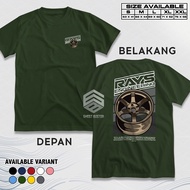 Kaos Racing Velg Rays Engineering Legend Wheels TE37 TE 37 Baju Distro Motor Mobil Tshirt Logo Otomo