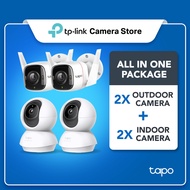 【Tapo CCTV Bundle】4 Kamera (2 Dalaman C230 + 2 Luaran C320WS) Keselamatan Rumah Pintar dengan Penges