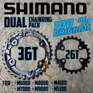 Shimano Dual Set Original Chainring 36T and 26T BCD 96 and 64 Asymmetric M6000 M7000 M8000 M9000 M41