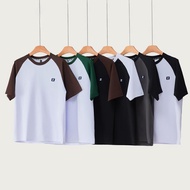 ZEKE A0038 Men's T-shirt Embroidered Logo Raglan Sleeve T-shirt Lelaki Lengan Pendek Baju