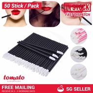 [SG Seller] 50 Pcs Disposable Lip Brush Lipstick Applicator Makeup Tool