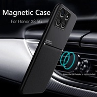 For Honor X8 5G Case Car Magnetic Leather Cover Soft Frame Funda On For Huawei Honor X8 X8A HonorX8 
