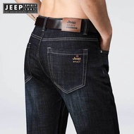 Jeep Spirit Men's Stretch Casual Trousers Men's Loose Fashion Simple Jeans Men's Jeans Straight Loos