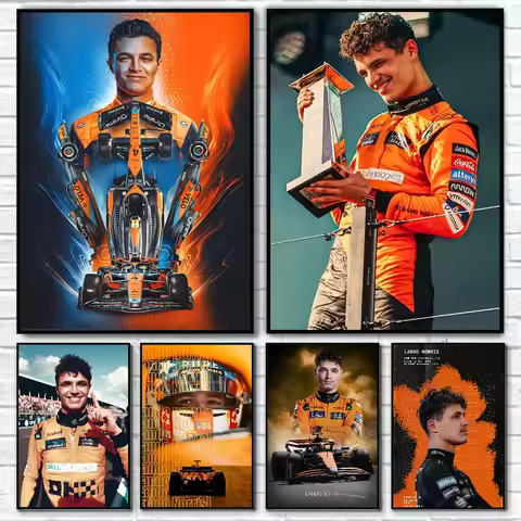 1PC Lando Norris Formula 1 F1 Race Winner Poster Self-adhesive Art Waterproof Paper Sticker Coffee H