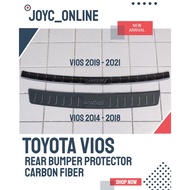 Toyota Vios 2014 - 2018 / 2019 - 2021 Rear Bumper Protector Carbon Fiber ABS protective decorative c