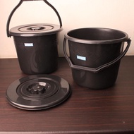 2.5 Gl Black Multipurpose Bucket with Lid New Black and Thick Bucket/