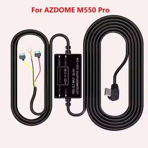for AZDOME M550 Pro/M550 Max Detection Hardwire Kit 12V/24V to 5V 3A Type-C USB Car Charger Dash Cam