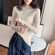 Women's Inner Long Sleeve Knitted T-Shirt Korean Look Modern FIVER TOP
