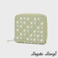 Legato Largo AMIKOMI 繽紛微光格紋編織短夾- 薄荷綠