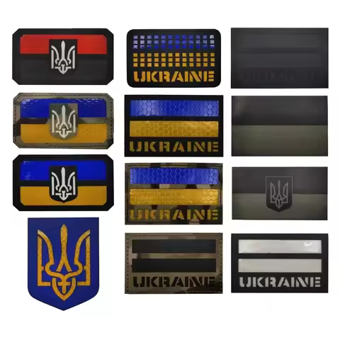 Ukraine Flag Ukrainian Armband IR Patch Hook & Loop Badges Sticker Cloth Stripe Tactical Ukr Flag fo