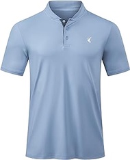 Men's Polo Shirts Casual Short Sleeve Golf Polo Athletic Shirt Tennis T-Shirt for Men, US 43(L), A Sky Blue