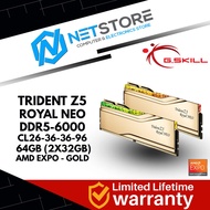 G.SKILL TRIDENT Z5 ROYAL NEO DDR5-6000 CL26-36-36-96 64GB (2x32GB) AMD EXPO - GOLD - F5-6000J2636H32