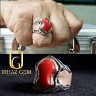 Coral Stone Ring | Cincin Marjan Capal | Vintage Ottoman Design