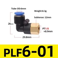 PLF 6-01 Pneumatic Fitting 6mm To Threaded in 1/ 8" inch