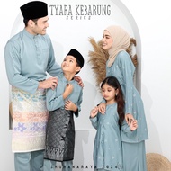 SHUHANA Baju Raya Sedondon Family Set Sage Green 2024 Viral Baju Kurung Moden 2024 Tyra Kebarung Moden Set Baju Kurung