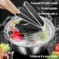 Vision Multifunctional Press Type Dehydrator ผักผลไม้ตะกร้าระบายน้ำด้วยตนเองสลัด Spinner ในครัวเรือนเครื่องเป่าตะกร้า Shake ครัวพลาสติกเครื่องมือ Spinner