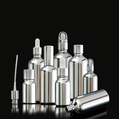 5ml-100ml Silver Glass Essential Oil Dropper Bottle Sample Bottle Glue Head Dropper Bottle Press Dro