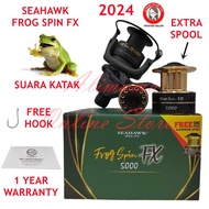 BUNYI KATAK NEW SEAHAWK FROG SPIN FX EXTRA SPOOL SPINNING REEL FROG SOUND MESIN PANCING BARU