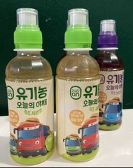 (3支/5支/10支)韓國卡通有機果汁220ml (蘋果汁/提子汁)