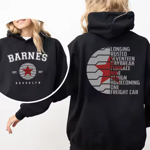 Vintage Bucky Barnes 1917 Hoodie Winter Soldier 2 Sided Sweatshirt Men Women Casual Hoodied Long Sle