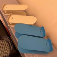 4個 收納鞋架 雙層鞋架 Double-layer shoe rack 米白色 藍色 收納神器 節省空間 鞋托