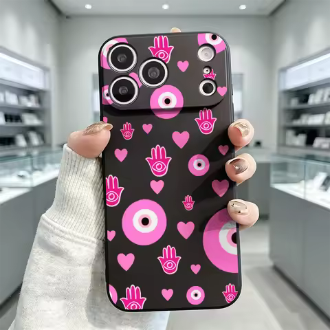 Pink Evil Eye Hearts Hands Soft Phone Case For Honor X9 X8 X7 X6 X5 Smart 600 500 400 300 200 Pro Li