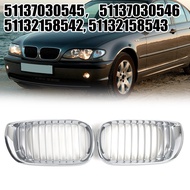 Tehauto】กระจังหน้าสำหรับ BMW หน้าแบบเคลือบอิเล็คโทรเพลท E46 3ชุด2002 2005เพื่อปรับโฉม [อะไหล่รถยนต์]