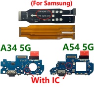 Fast Charging Board With IC For Samsung Galaxy A34 A54 5G A346 A546 USB Charger Port Dock Main Board