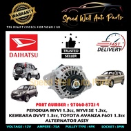 PERODUA MYVI 1.3cc, MYVI SE 1.3cc, KEMBARA DVVT 1.3cc, TOYOTA AVANZA F601 1.3cc ALTERNATOR ASSEMBLY 