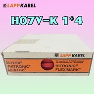 H07V-K 1*4 SQ.MM. White Wiring CABLE ′′LAPP CABLE′′ (100M./ROLL)