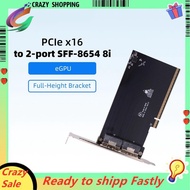 EGPU Adapter Card PCIE X16 to 2-Port SFF-8654 8i X8 External Graphics Card with Full-Height Baffle f