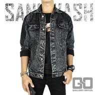 MEN'S SANWASH JEANS JACKET - DEMIN SANDWASH BLACK BUE JACKET - LATEST MEN'S JEANS JACKET SIZES M - X