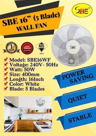 SBE 16" Wall Fan/ Wall-mounted Fan Electric #White #SBE (Ready Stock)