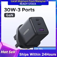 UGREEN 65W GaN PD Fast Charger Quick Charge 2C1A 2 Type C 1 USB A Charger