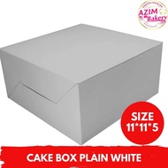 Cake Box Plain White 11X11X5 (50Pcs) Kotak Kek Putih | Kotak Kek | Cake Box by Azim Bakery
