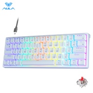 AULA 61 Keys Hot-swappable RGB Backlit Mechanical Keyboard Blue/Red /Brown switch Detachable Type-C