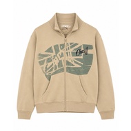 SWEATER BEIGE ZIP UP GRAPHIC PRINT VINTAGE